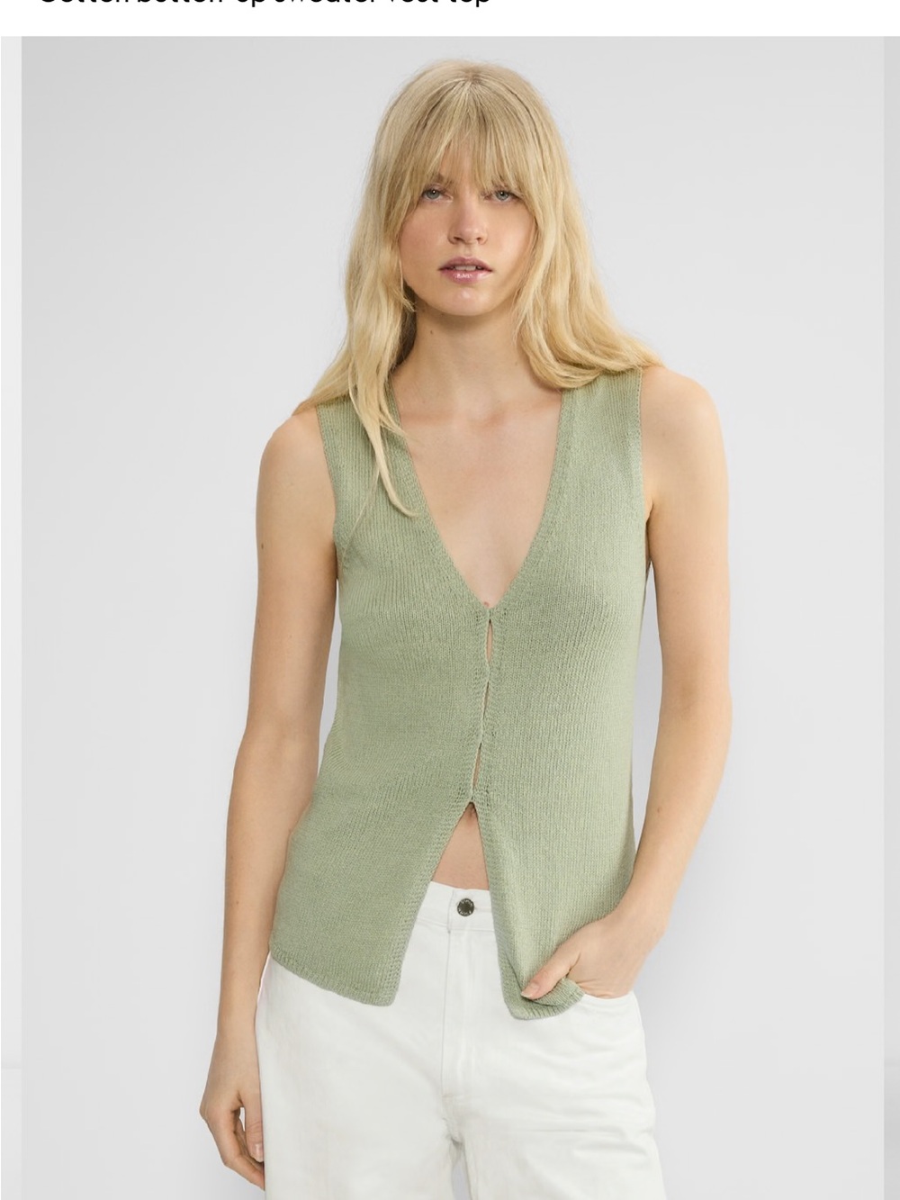 Wilfred Basque Sweater Hip Length in Sage Green